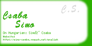 csaba simo business card