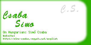 csaba simo business card
